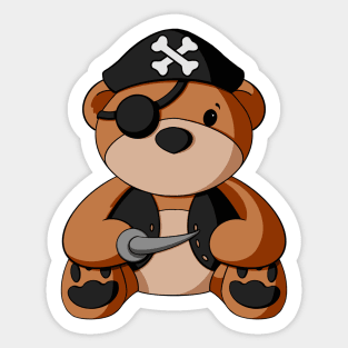 Pirate Teddy Bear Sticker